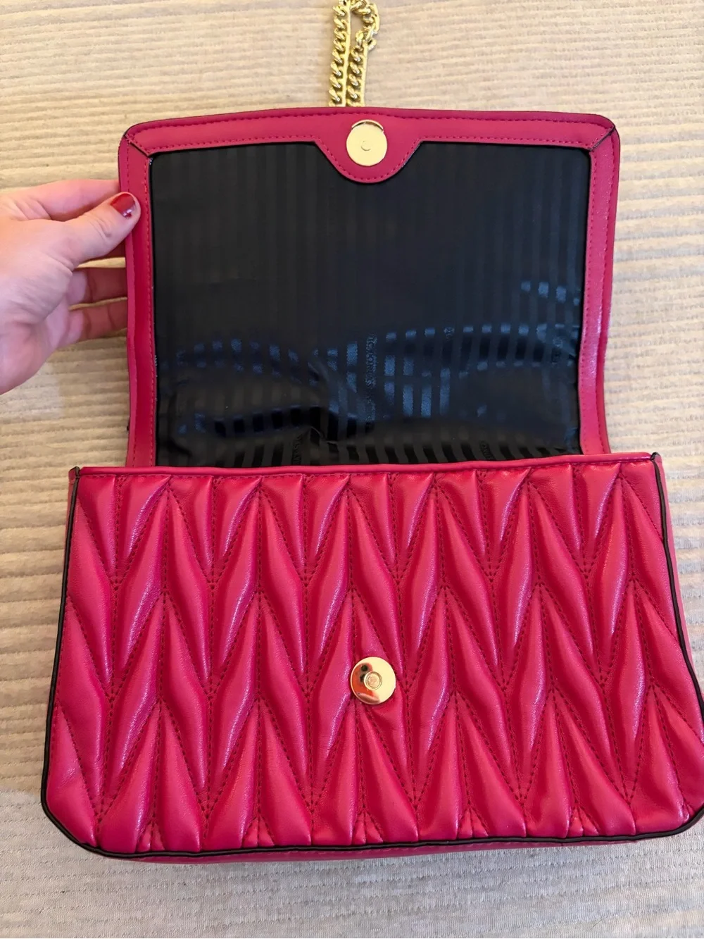 Y2K Victoria Secret Love Pink Crossbody Purse Clutch Quilted HTF Shoulder Bag